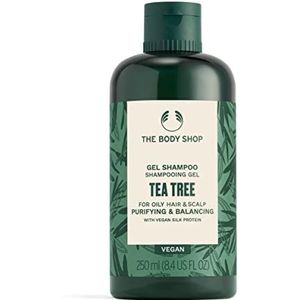 The Body Shop Tea Tree Shampoo Zuiverende en Talgregulerende Shampoo voor Vet Haar en Hoofdhuid, Veganistische Zijde-eiwitten