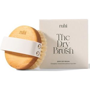 ruhi® Lichaamsborstel, droogborstel, ronde massageborstel van natuurlijke haren, gemaakt in Duitsland, regionaal beukenhout, plasticvrij, voor droge borstel, massage (dry brush), lymfedrainage tegen