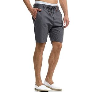 INDICODE Heren Bowmanville Shorts | Korte broek van linnen & katoen Iron L
