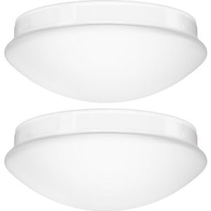 ledscom.de 2 LED vochtbestendige lamp/plafondlamp/badkamerlamp BADU, rond, 260mm Ø, IP44, 15,4 W, 1542lm, warm wit