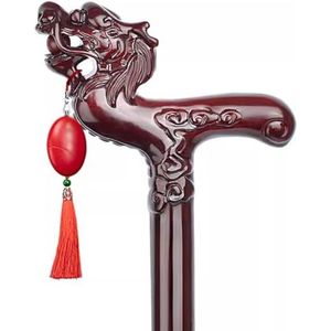 DQZRTUECA Wandelstok Drakenkop Gesneden Palissander Kleur A 80-96cm(89Cm(Use Height 171-172Cm))