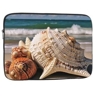 Grote Zeeschelp Zeester Print Laptop Sleeve Shockproof Laptop Tas Case 15 Inch Waterdichte Computer Cover voor Kantoor Reizen