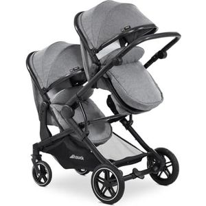 Hauck Atlantic Twin - Tweeling kinderwagen - Compact opvouwbaar - Melange Grey