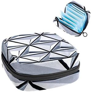 Maandverband Opbergtas, Periode Kit Bag voor School, Menstruatie Cup Pouch, Maandverband Pads Organizer Bag, Witte architecturale structuur