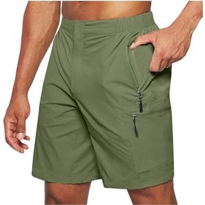 Men's Cargo Shorts Heren Cargo Hiking Shorts Outdoor Lichtgewicht Quick-Dry Shorts Golf Wandelen Klimmen Vissen Korte Met Rits Zakken Work Shorts with Multi-Pocket(Green,M)