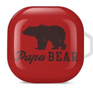 Papa Bear oordopjes hoesje compatibel met Samsung hard shell beschermhoes wit stijl