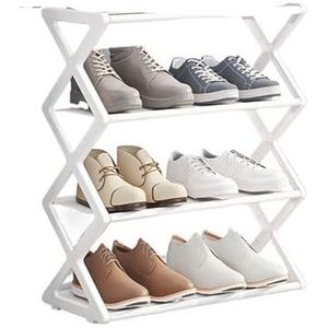 shoe rack Multifunctionele geassembleerde schoenenkast X-vormig schoenenrek Huishoudelijke stofdichte opslag Eenvoudige huishoudelijke montage Schoenenrekken shoe shelf(Color:White)