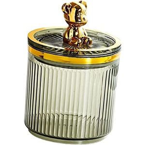 Make-up wattenstaafje bal pad houder met deksel voor badkamer aanrecht desktop groen 9 x 13,5 cm, Groen 9 X 13,5 cm, 9 x 13.5cm, als beschrijving