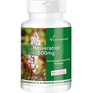 Resveratrol 500mg - 90 capsules uit duizendknoop extract, hoog gedoseerd, veganistisch | Vitamintrend®