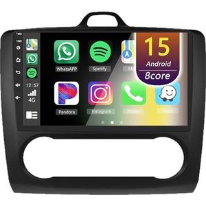 Android Radio voor Ford Focus 2004-2011, 9 inch Touchscreen Autoradio met Wireless CarPlay Android Auto Bluetooth WIFI(8Core(6+128GB))