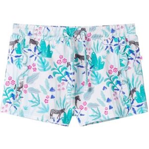 Kindershorts met trekkoord 92 ecru en donkermint, kinderkleding, jongenskleding, kinderbroek, kinderkled, meisjeskleding, leuke kinderkleding