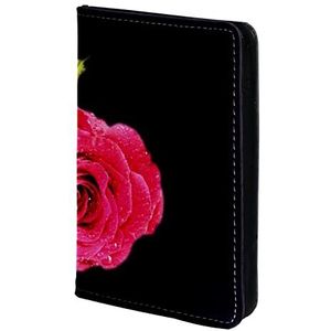 Gepersonaliseerde Paspoorthouder Paspoorthoes Paspoort Portemonnee Reizen Essentials Rode Rose Blossom, Meerkleurig, 11.5x16.5cm/4.5x6.5 in