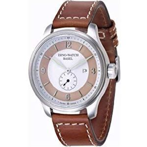Zeno-Watch Mens Watch - OS retro bruin op wit - 8595-6-i2-6