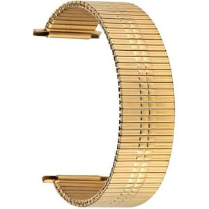 Kijk naar bands Horlogebanden Zilver Goud Elastische verlenging Roestvrij stalen horlogeband Heren Dames Bangle Geen gesp Klokbanden Vervangingsband Duurzaam (Color : Gold, Size : 18mm)