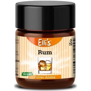 Ellis Aromen rum poeder levensmiddelaroma - veganistisch en caloriearm - voor levensmiddelen en vloeistoffen voor het bakken en koken geschikt voor pap en kwark