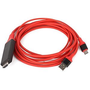 Type-C Naar HDMI-adapter, USB 3.1 Telefoon Naar Tv Oplaadkabel, Compatibel voor Samsung Galaxy Note 8/S8/S8+/A7 2017, Compatibel met LG G6/G5/V20. Plug en Play (rood)(rood)