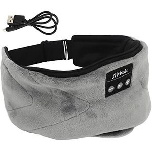 slaaphoes, slaapoogafdekking USB-aangedreven Stemprompt in Het Engels Lichtblokkering 20 M Draadloze Hoofdband voor Slaapkamer (Grijs)