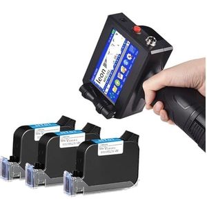 Kleine draagbare inkjetprinter Productiedatum QR-code Batchnummer Logo-encoder Plastic zak Verpakkingsdoos Metalen drukmachine(Printer-3 Ink)