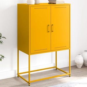 BOWEKAM Meubels, Kasten & Opslag, Buffetten & Dressoirs, Highboard Mosterd Geel 68,5x38,5x107 cm Staal