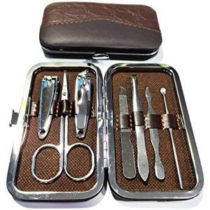 Hacent 7-in-1 roestvrij stalen nagels Cutter Manicure Set Pedicure Kits Travel Grooming Kit, Nail Clippers Kit met draagbare koffer (Style3)