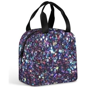 Pailletten Sparkle Shimmer Glitter Lunch Box voor Vrouwen Mannen Geïsoleerde Lunch Tas Herbruikbare Lunch Tote Bag Lunch Container