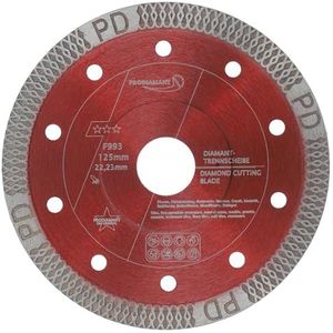 PRODIAMANT Premium diamanttegelschijf 125mm F993 voor tegels en porcellanato 125 mm x 22,23 mm extra dunne slijpschijf
