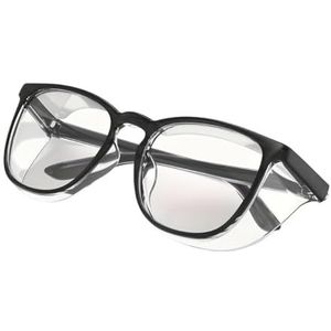1 paar stijlvolle veiligheidsbril, transparant, anti-condens, krasbestendig, anti-blauw, beschermende bril voor mannen en vrouwen, brillenaccessoires (zwart)