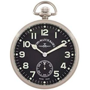 Zeno-Watch - polshorloge - heren - Pocket Watch Lepine Pilot Roestvrij mat - 3533-a1-mat