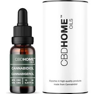 CBD HOME Oils - CBD Olie 30% + CBG 10% - 10 ml - Basis van Kokosolie (MCT) en Biologische Hennepzaadolie - Omega 3-6-9 - Gecertificeerde Cannabidiol 3.000 mg - Gemaakt in de EU