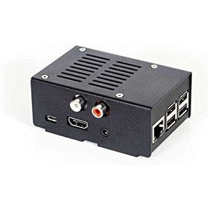 Stalen behuizing voor HiFiBerry DAC+ RCA en Raspberry Pi 3, 2 Model B/B+ - zwart
