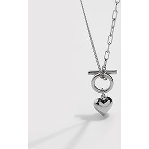 Bar hanger ketting, 925 sterling zilver creatieve retro hart korte cnecklace damesmode glamourjurk sieraden accessoires cadeau/goud
