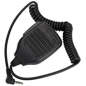 Handmicrofoon, 3,5 mm walkie talkie schoudermicrofoon met PU-kabel voor Baofeng/Yaesu, tweewegs radiomicrofoon voor politie, beveiligingspersoneel, autorijden, wandelen