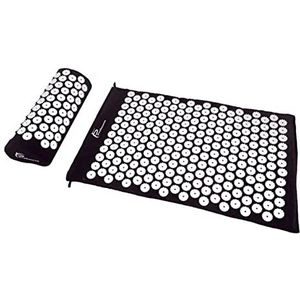 Rugmassager Met Warmte 73x42cm Acupunctuur Lange Massage Kussen Hals Back Feet Massager Verlichten Stress Pain Yoga Acupressure Mat en kussenset Shiatsu Massagekussen (Size : Noir)