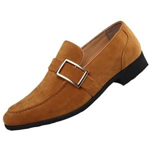 Heren Derby Business Casual Oxford Classic Veterschoenen Met Puntige Neus,Geel,45 EU