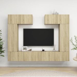 DIGBYS Meubels-sets-6-delige tv-kast Set Sonoma eiken ontworpen hout