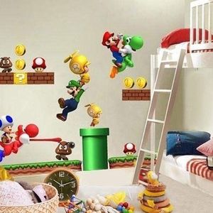 Lizhioo 100 vellen 3D muursticker Super Mario Bros muurschildering muursticker afneembare vinyl sticker kinderen kinderkamer decor kunst kinderkamer decor huis kinderkamer decoratie