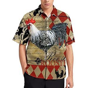 Vintage haan Hawaiiaanse shirt voor mannen zomer strand casual korte mouw button down shirts met zak