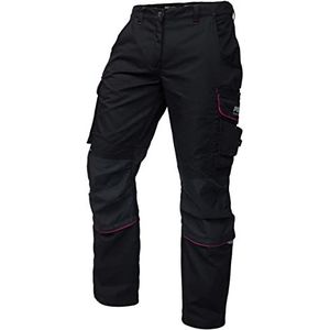 PUMA WORK WEAR Premium werkbroek voor dames met veel zakken en extra versterkt nylonweefsel, zwart, zwart/roze, 34