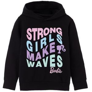 Barbie meisjes zwarte hoodie | Sterke meiden maken golven | Authentieke Barbie-merchandise | Comfortabel en stijlvol sweatshirt voor sterke en zelfverzekerde meisjes
