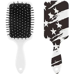 Amerikaanse Amerikaanse Vlag Zwart Wit Haar Borstel Leuke Haar Kam Borstel Haarborstel Luchtkussen Kam Voor Vrouwen Mannen Gift