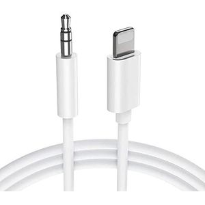 Lightning-kabel naar mini-jack plug 3,5 mm AUX-ingang, 1 m, voor Apple iPhone 12, voor het aansluiten van uw mobiele telefoon met hoofdtelefoon, luidsprekers, autoradio