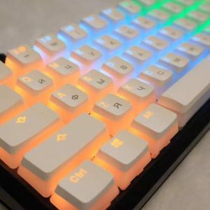 QPSJXN CYRILLIC Russisch PBT-toetsenbordset voor mechanische toetsenborden, 117 keycaps, ISO-lay-out (Russisch wit)