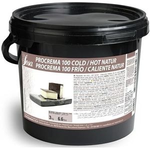 SOSA Procrema 100 Koud/Warm Natuur, Stabilisator voor ijs op natuurlijke wijze koud of warm, emmer 3 kg, professioneel gebruik