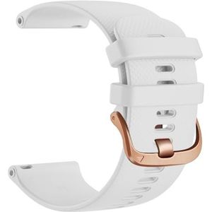 Leren horlogeband for WATCH GT 4 41mm/Garmin Venu 3S/Venu 2S polsbandjes met roségouden gesp en 18mm armband(Silicone white,For HUAWEI GT 4 41mm)