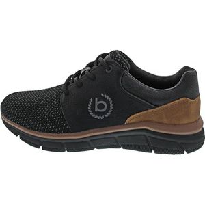 bugatti Heren lichtgewicht mesh modern design, flexibele zool sneakers, zwart, 40 EU