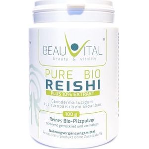 Pure Bio Reishi poeder Bio Ling-Zhi 100 g Vitale paddenstoelpoeder uit de biologische landbouw van de EU, veganistisch, zonder kunstmatige toevoegingen