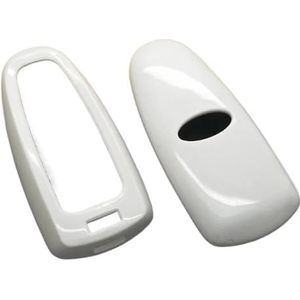 Sleutelbehuizing houder Autosleutel Case Decor Voor Ford Voor Edge Autosleutel Cover Anti-kras Plastic Accessoires Biedt Zijbescherming Slijtvast Sleutelbehuizing(White)