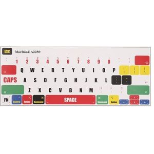 kwmobile QWERTY US toetsenbord stickers compatibel met Apple MacBook Pro 13.3 M1 M2 (A2289 / A2251 / A2338) - Keyboard stickers in meerkleurig