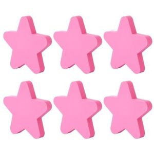 WLTYSM Handgrepen knoppen 6 stuks cartoon stervorm trekgrepen deur kast knop creatieve trekgreep voor kast lade kledingkast kast trekt (kleur: roze)