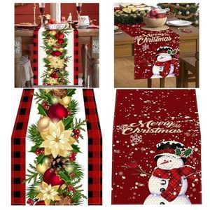 Tafelloper - Rood - Kersttafelloper - 183 x 33 cm - 2 Stuks